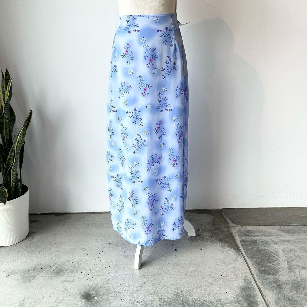 L Sense Blue Floral Maxi Skirt